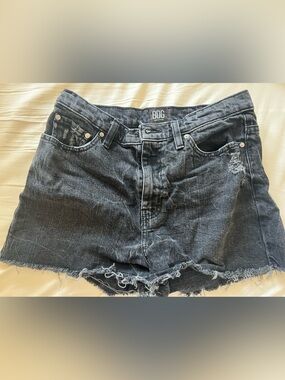 BDG Black Frayed Hem Denim Cutoff Shorts